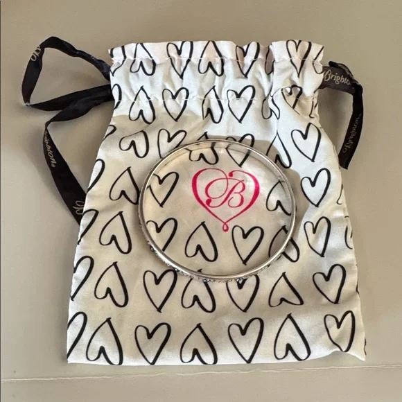 Brighton Women's Silver Bangle with Light Blue Crystals OS EUC - Picture 8 of 9